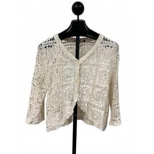 NEW ORIGAMI women's crochet cardigan in natural
